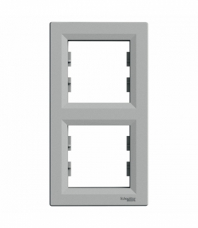 Asfora Ramka 2-krotna pionowa aluminium Schneider EPH5810261