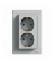 Asfora Gniazdo podwójne SCHUKO aluminium Schneider EPH9900161