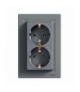 Asfora Gniazdo podwójne SCHUKO stal Schneider EPH9900162