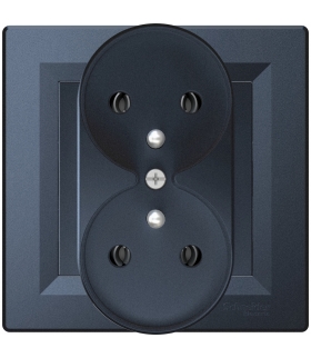 Asfora Gniazdo 2x2P+PE do systemu ramkowego z/r, antracyt Schneider EPH9811271