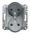 Asfora Gniazdo 2x2P+PE do systemu ramkowego, stal Schneider EPH9810262