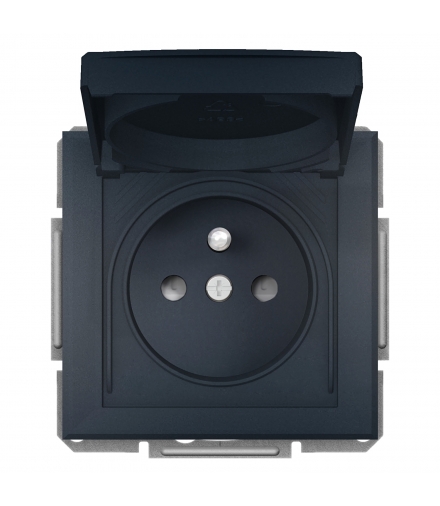 Asfora Gniazdo 2P+PE IP44 do systemu ramkowego, antracyt Schneider EPH2800671