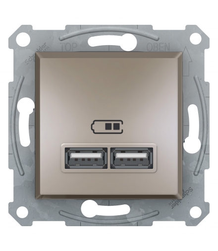 Asfora Gniazdo ładowarki USB 2.1A bez ramki, brąz Schneider EPH2700269