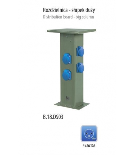 Rozdzielnica SŁUPEK ogrodowy duży, 4xGZ 250V, IP44