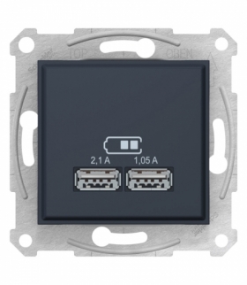 Sedna Gniazdo ładowarki USB 2.1A grafit Schneider SDN2710270