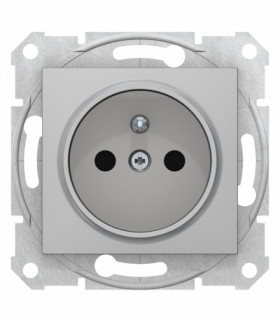 Sedna Gniazdo pojedyncze 2P+PE z przesłonami aluminium Schneider SDN2800160