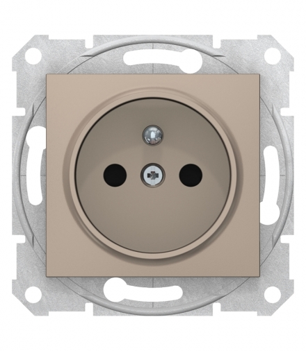 Sedna Gniazdo pojedyncze 2P+PE z przesłonami satyna Schneider SDN2800168