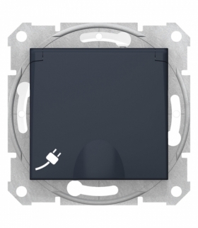 Sedna Gniazdo pojedyncze 2P+PE z przesłonami IP44 grafit Schneider SDN2800370