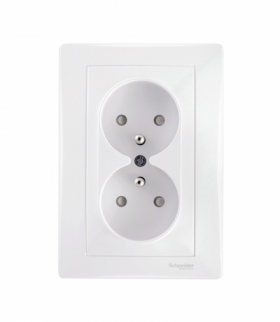 Sedna Gniazdo podwójne 2P+PE z przesłonami biały Schneider SDN2800621