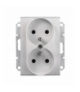 Sedna Gniazdo podwójne 2P+PE do systemu ramkowego aluminium Schneider SDN2800960