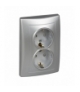 Sedna Gniazdo podwójne Schuko aluminium Schneider SDN3000460