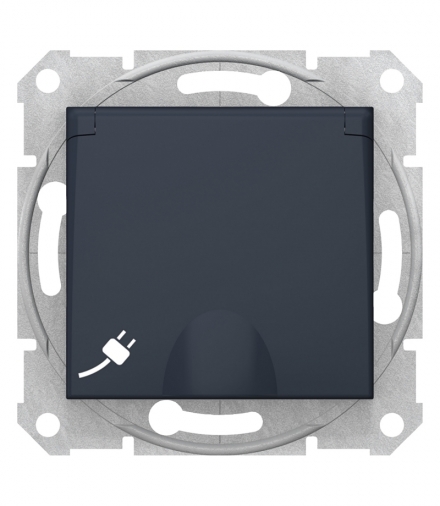 Sedna Gniazdo schuko z przesł.i i klapką, grafit Schneider SDN3100170