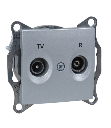 Sedna Gniazdo R/TV przelotowe (4dB) aluminium Schneider SDN3301860