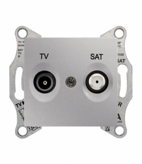 Sedna Gniazdo TV/SAT przelotowe (4dB) aluminium Schneider SDN3401960