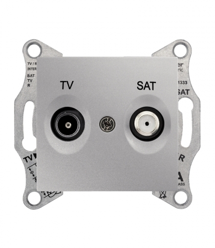 Sedna Gniazdo TV/SAT przelotowe (4dB) aluminium Schneider SDN3401960