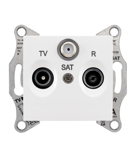 Sedna Gniazdo R/TV/SAT przelotowe (4dB) biały Schneider SDN3501421