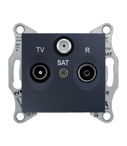 Sedna Gniazdo R/TV/SAT przelotowe (4dB) grafit Schneider SDN3501470