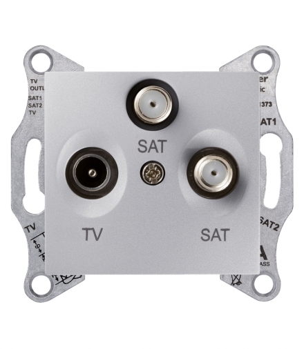 Sedna Gniazdo TV/SAT/SAT końcowe (1dB) aluminium Schneider SDN3502160