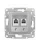 Sedna Gniazdo telefoniczne 2x RJ11 aluminium Schneider SDN4201160