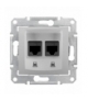 Sedna Gniazdo komputerowe 2x RJ45 kat.5e UTP aluminium Schneider SDN4400160