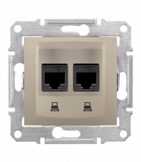 Sedna Gniazdo komputerowe 2x RJ45 kat.5e UTP satyna Schneider SDN4400168