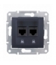 Sedna Gniazdo komputerowe 2x RJ45 kat.5e UTP grafit Schneider SDN4400170