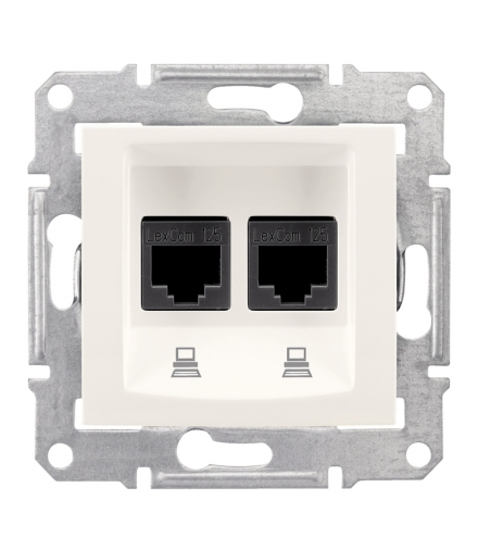 Sedna Gniazdo komputerowe 2x RJ45 kat.5e STP krem Schneider SDN4600123