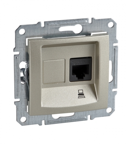 Sedna Gniazdo komputerowe RJ45 kat.6 UTP satyna Schneider SDN4700168