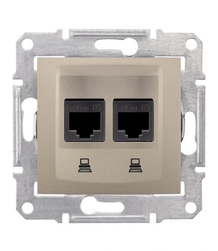 Sedna Gniazdo komputerowe 2x RJ45 kat.6 UTP satyna Schneider SDN4800168