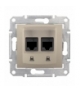 Sedna Gniazdo komputerowe 2x RJ45 kat.6 UTP satyna Schneider SDN4800168