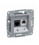 Sedna Gniazdo telefoniczne RJ11+komputerowe kat.5e UTP aluminium Schneider SDN5100160