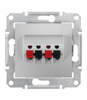 Sedna Gniazdo głośnikowe podwójne aluminium Schneider SDN5400160