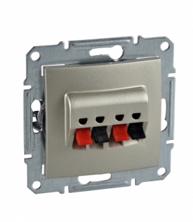 Sedna Gniazdo głośnikowe podwójne satyna Schneider SDN5400168