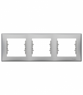 Sedna Ramka 3-krotna pozioma aluminium Schneider SDN5800560