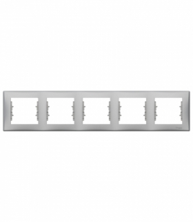 Sedna Ramka 5-krotna pozioma aluminium Schneider SDN5800960