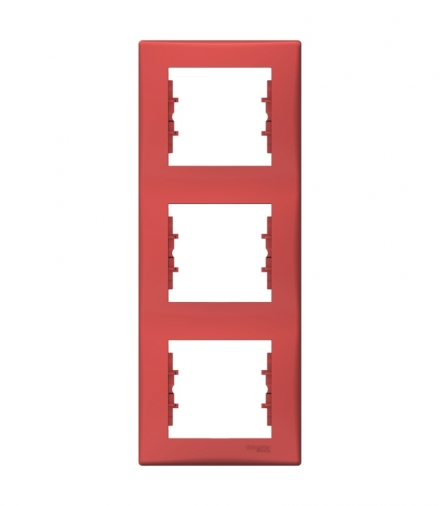 Sedna Ramka 3-krotna pionowa czerwony Schneider SDN5801341