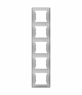 Sedna Ramka 5-krotna pionowa aluminium Schneider SDN5801560