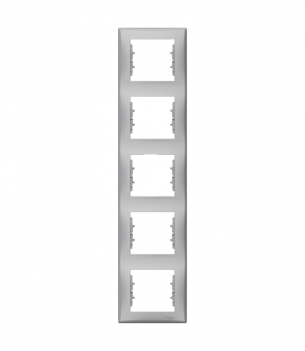 Sedna Ramka 5-krotna pionowa aluminium Schneider SDN5801560