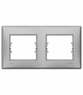 Sedna Ramka 2-krotna pozioma IP44 aluminium Schneider SDN5810660