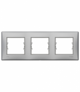 Sedna Ramka 3-krotna pozioma IP44 aluminium Schneider SDN5810760