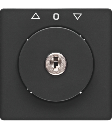 Q.x Płytka czołowa z kluczem do łącznika żaluzjowego na klucz antracyt, aksamit Berker 1081608600