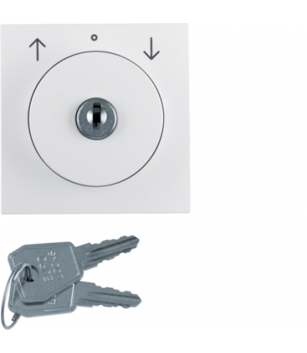 B.Kwadrat Płytka czołowa z zamkiem do łącznika żal. na klucz biały połysk Berker 1082898900