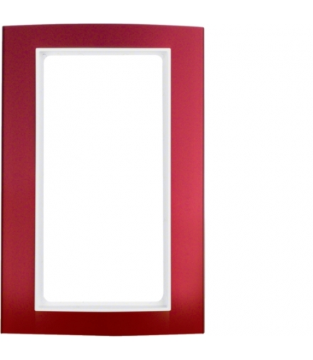 B.3 Ramka z dużym wycięciem, alu, czerwony/biały Berker 13093022