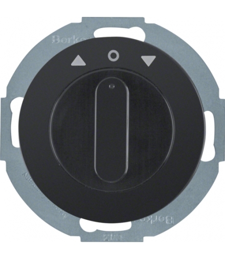 R.classic Łącznik żaluzjowy obrotowy z el. centr. i pokrętłem, 2-bieg, czarny Berker 38122145