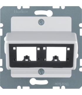 B.Kwadrat/B.7 Płytka czołowa do 1 lub 2 modułów 1-kr R De-M, aluminium mat, lak Berker 14721404
