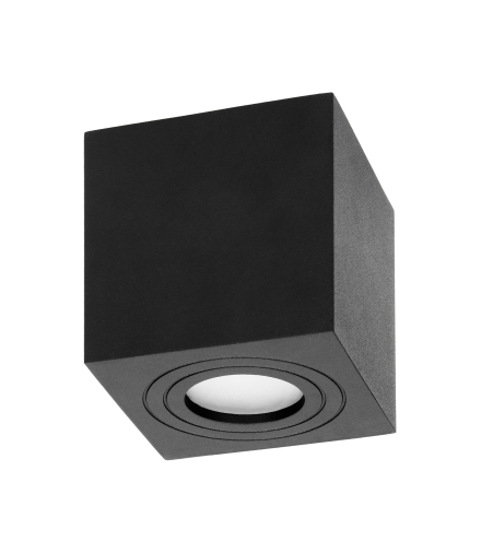 MEGY DLS GU10 Oprawa sufitowa do łazienki, hermetyczna, IP54, kwadrat, CZARNA, aluminium