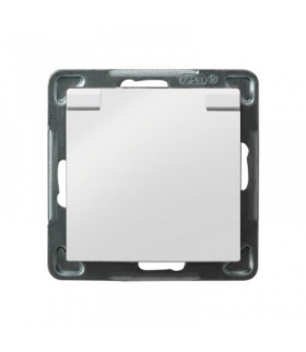 IMPRESJA GPH-1YZP/m/00/w Gniazdo bryzgoszczelne z uziemieniem IP-44 z przesłonami torów prądowych wieczko w kolorze wyrobu, BIAŁ