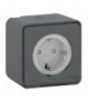 Gniazdo hermetyczne natynkowe SCHUKO IP55 pojedyncze antracyt Mureva MUR36034