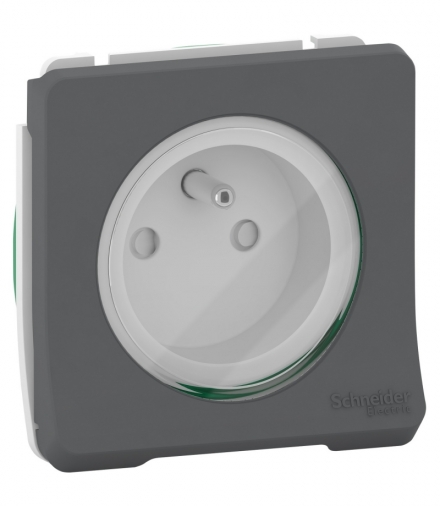 Mureva mechanizm gniazdo 2P+PE zaciski śrubowe antracyt Schneider MUR38030