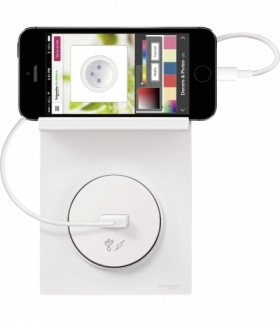Odace Gniazdo USB 5VDC, biały Schneider S52D408
